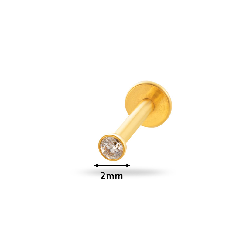 1 Adet Titanyum Alaşımlı Altın Renkli Piercing Küpe Resim2
