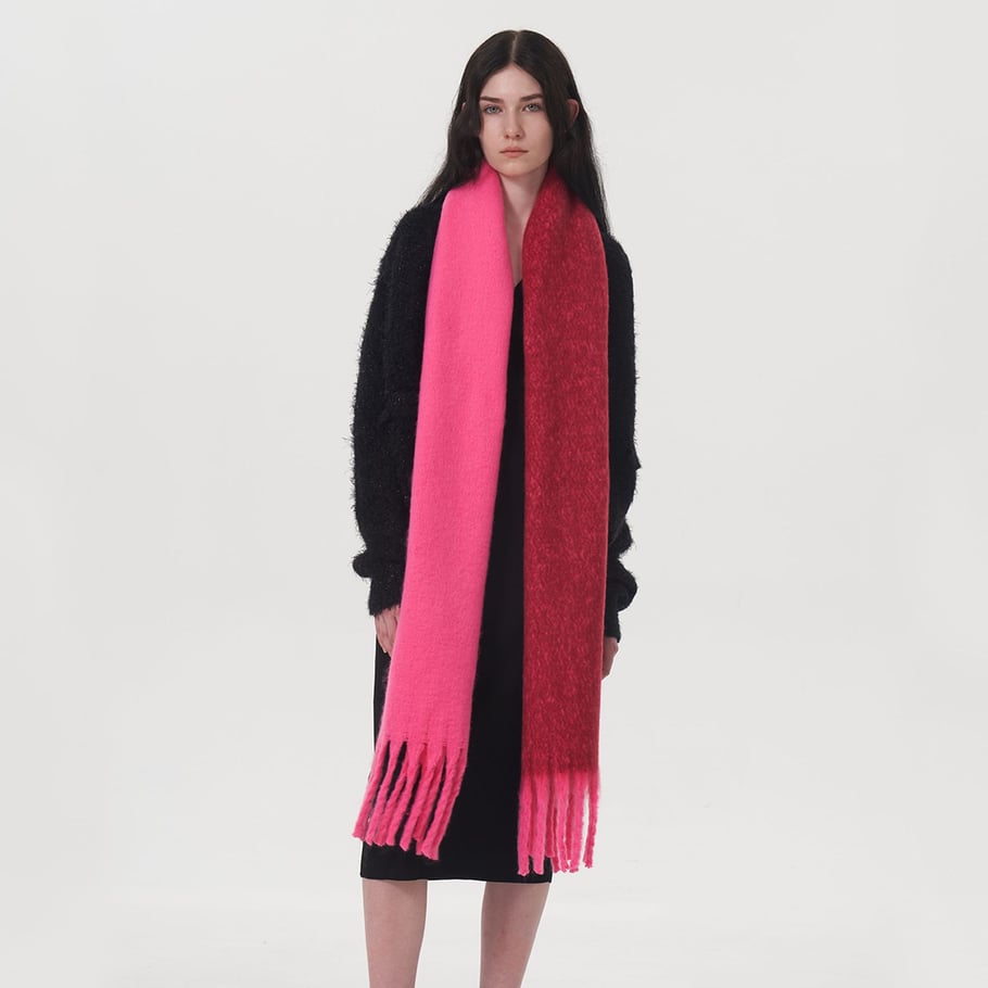 1 Stück einfache Winterschals aus Polyester in gemischten Farben für Damen Bild4