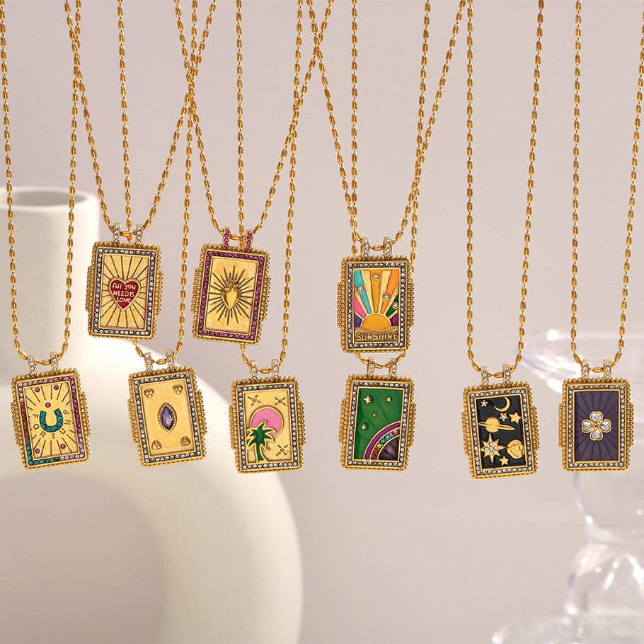 1 Piece Delicate Series Classic Tarot Stainless Steel Gold Color Women's Pendant Necklaces Picture2