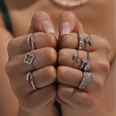 1 Piece Irregular Shape Stainless Steel Gold Color Women's Gemstone Rings h5 Picture6