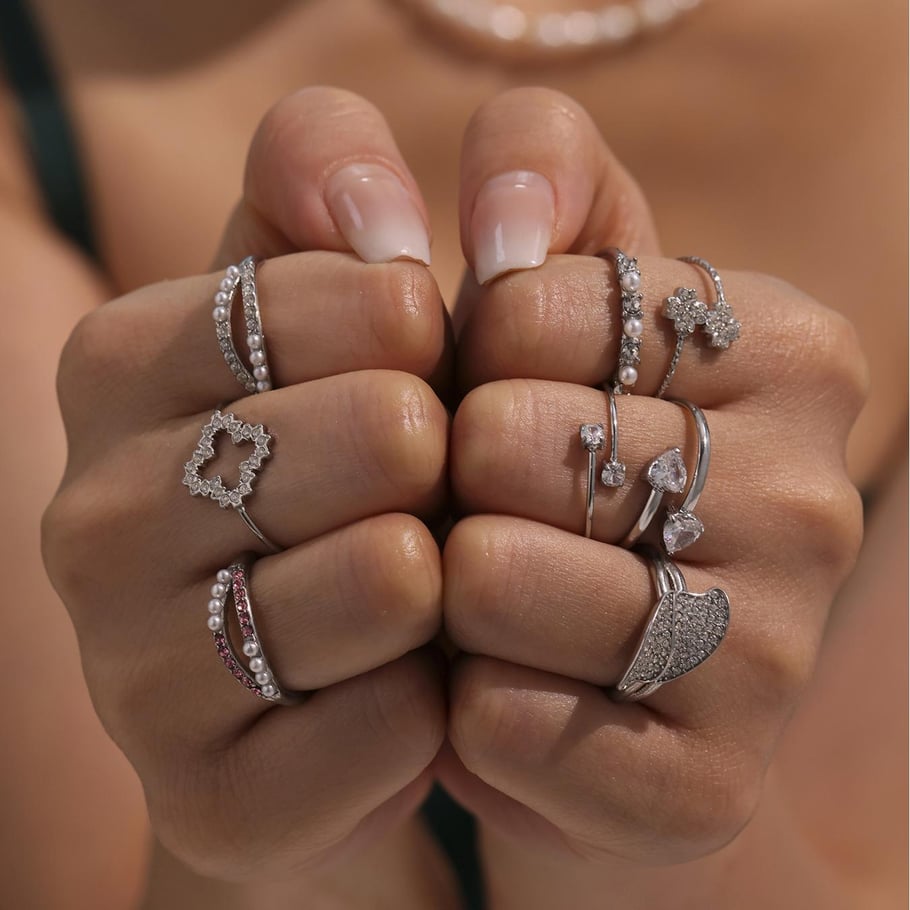 1 Piece Irregular Shape Stainless Steel Gold Color Women's Gemstone Rings Picture6