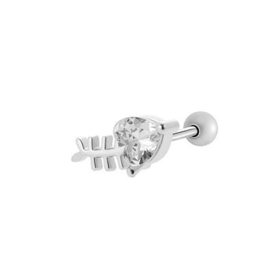 1 Piece Delicate Crown Copper Gold Color Zircon Women's Piercing Earrings h5 