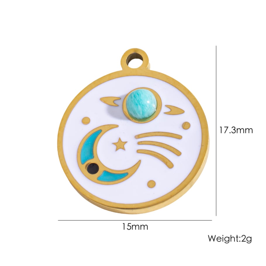Simple Classic Sun/Moon Stainless Steel DIY Pendant 