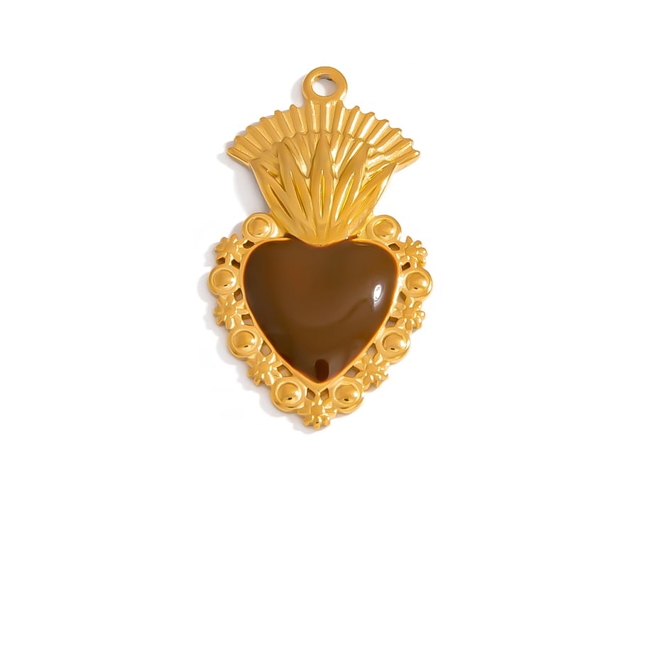 1 pieza DIY de forma irregular diaria, colgante de corazón de acero inoxidable para mujer 
