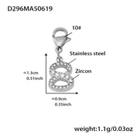 D296-Steel 8-Shaped 5A Zircon Pendant Picture4
