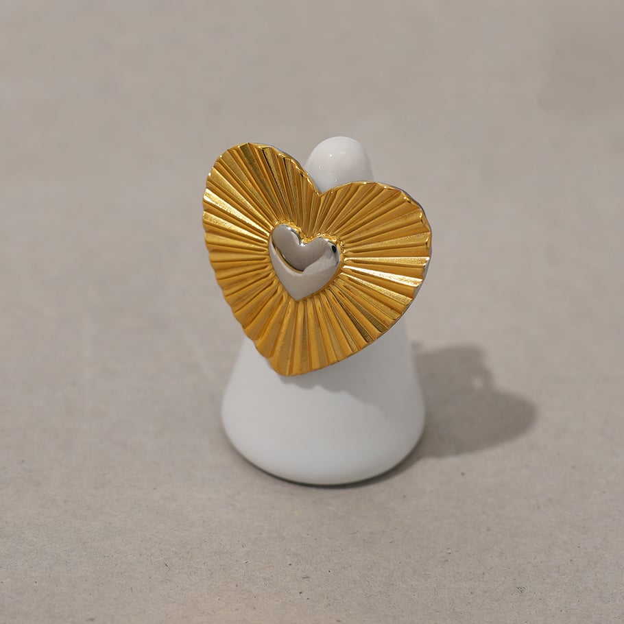 1 Piece Romantic  Simple Heart Stainless Steel  Statement Rings Picture4