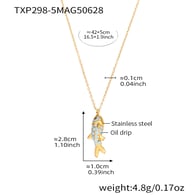 TXP298-5 Sky blue fish pendant necklace 42+5cm Picture10