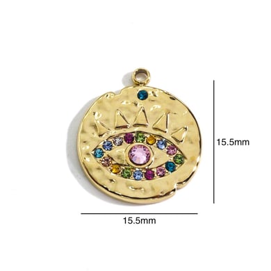 1 Piece Luxurious DIY Devil's Eye Stainless Steel  Women's Pendants h5 