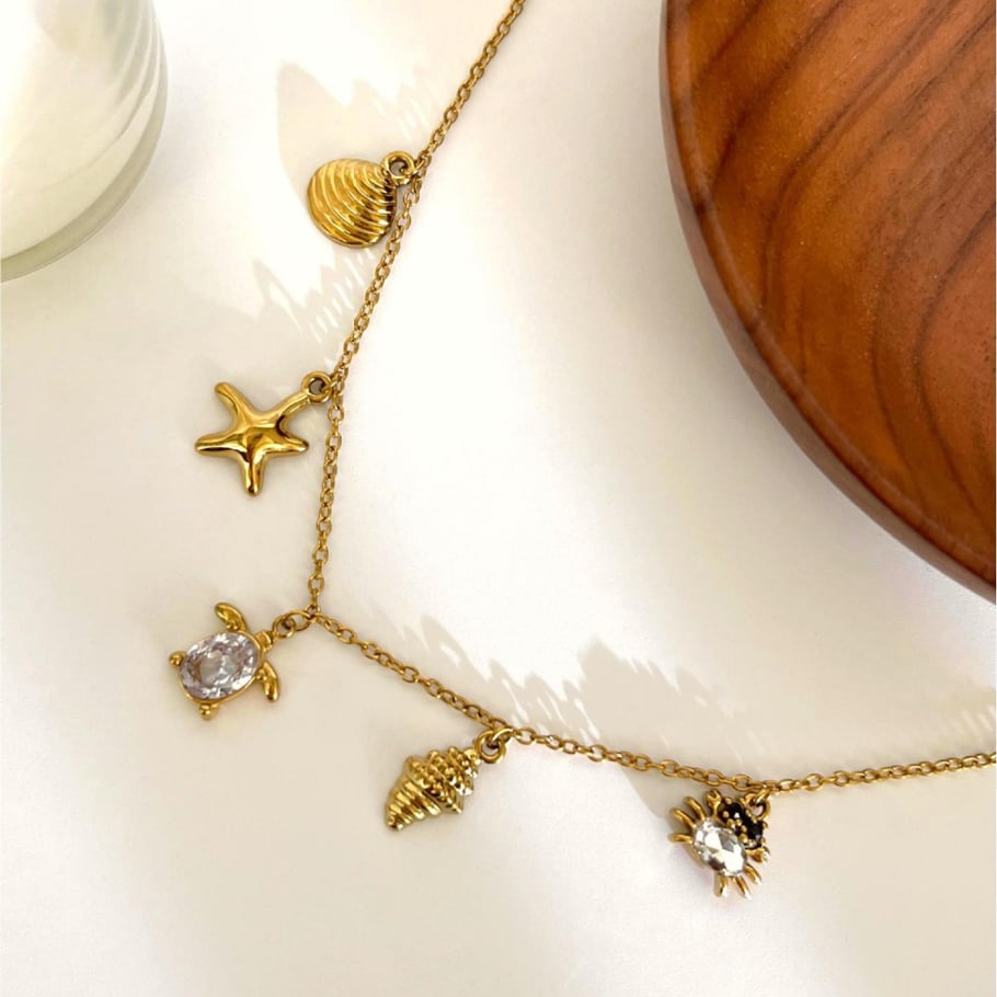 1 Piece Oceanic Stainless Steel Gold Color Pendant Necklace Picture3