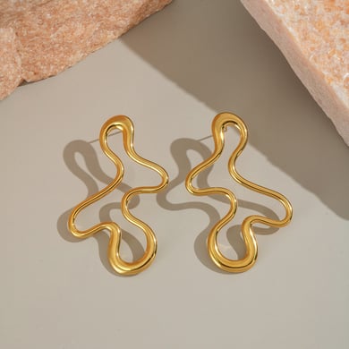 1 Pair  Casual Irregular Shape Stainless Steel  Women's Stud Earrings h5 Picture3