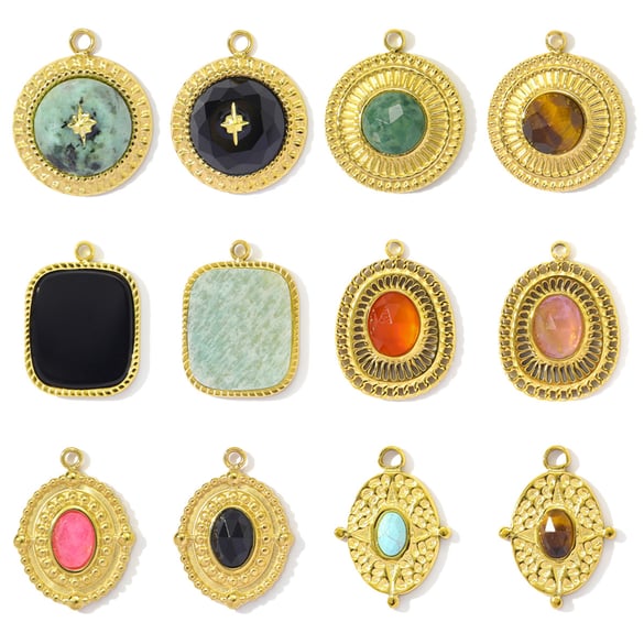 1 Piece Vintage Natural Stones Women's Pendants