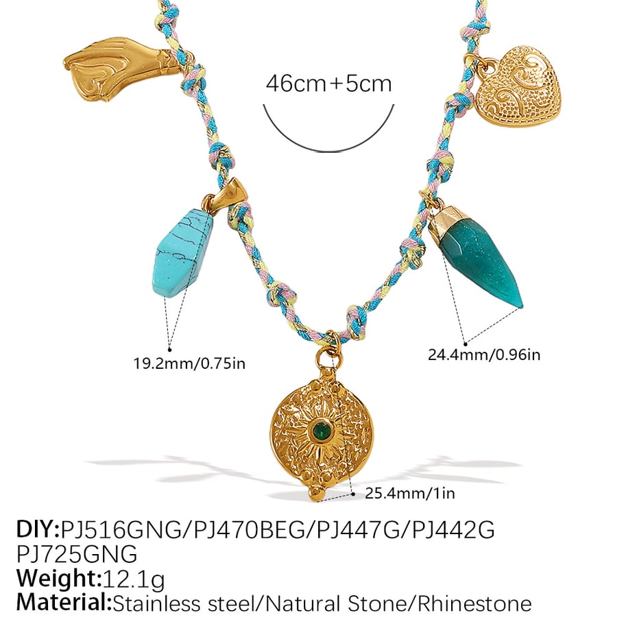 Niedliches Charm-Halsketten-Set aus Edelstahl zum Selbermachen 