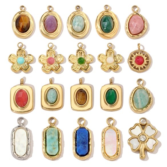 1 Piece Classic Series Rectangle Natural Stones Women's Pendants 2