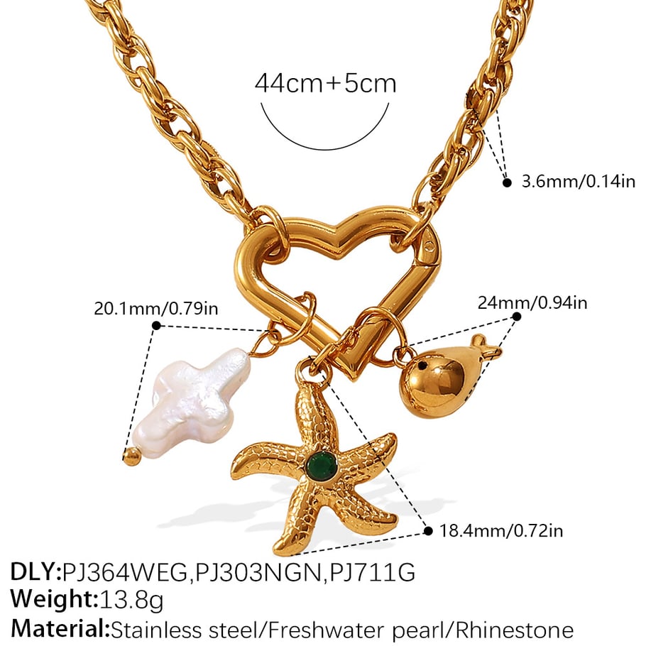 1 Piece Stainless Steel Gold Color DIY Pendant Necklace 