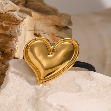 1 Piece Sweet Heart Stainless Steel Hair Ties h5 Picture3