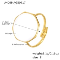A409-Anello in smalto bianco/Numero 7 Immagine3