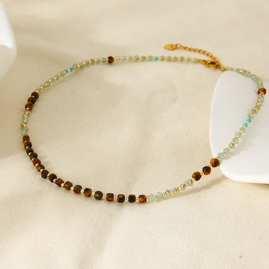 1 Piece Classic Natural Stones Beaded Necklace h5Picture3