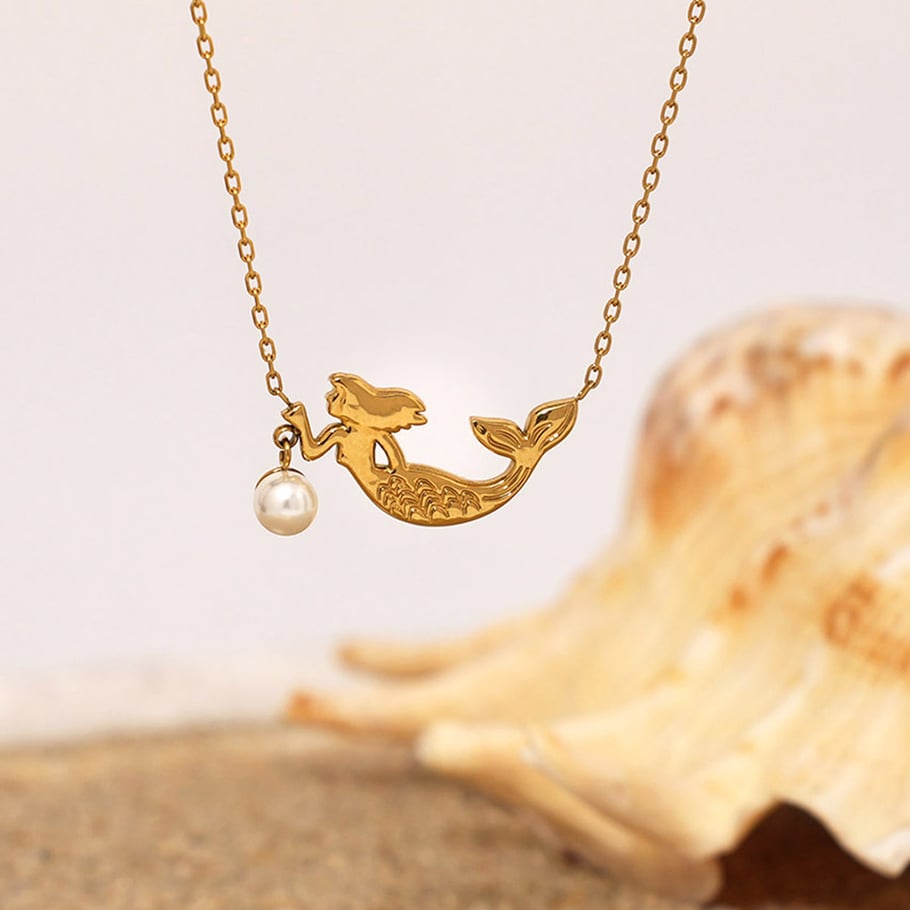 1 Piece Simple Fish Stainless Steel  Women's Pendant Necklaces Picture4