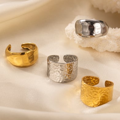 1 Piece Stainless Steel Gold Color Statement Ring h5 Picture5
