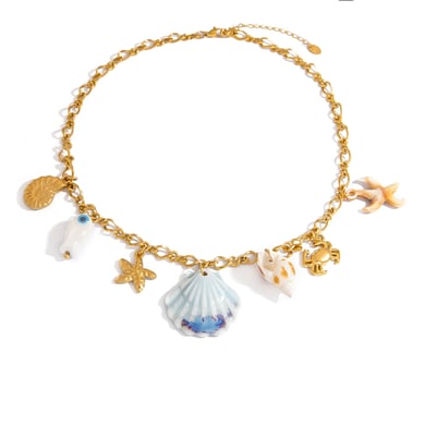 1 Piece Oceanic Stainless Steel Gold Color Pendant Necklace h5 