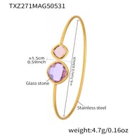 TXZ271-Gold imported Czech purple glass bracelet Picture5