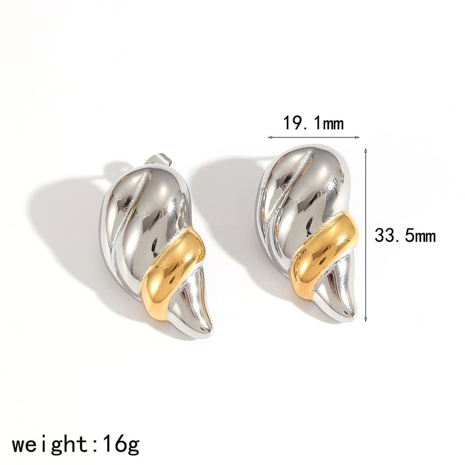 1 Pair Stainless Steel Mixed Color Stud Earrings 