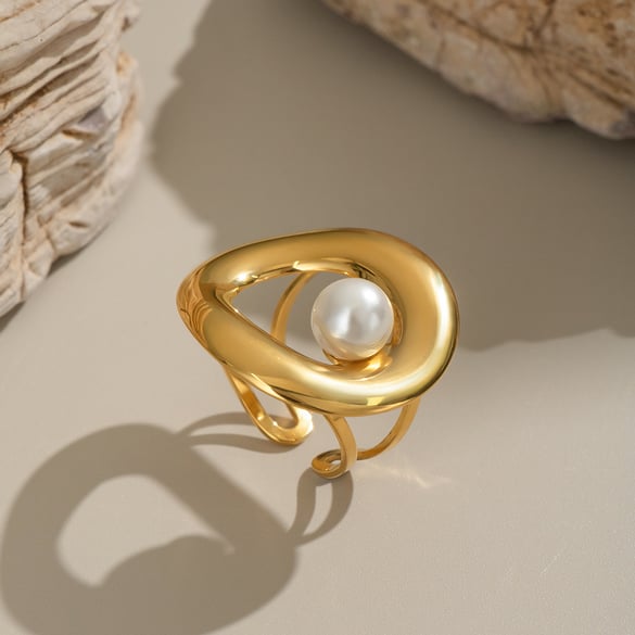 1 stuk Simple Series Casual Turtle roestvrijstalen statement ringen 2