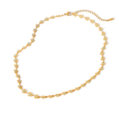 1 Stück einfache Blume Edelstahl Gold Farbe Damen Schmuck Sets h5 