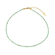Natural Stone Short Necklace - Green Agate Picture37