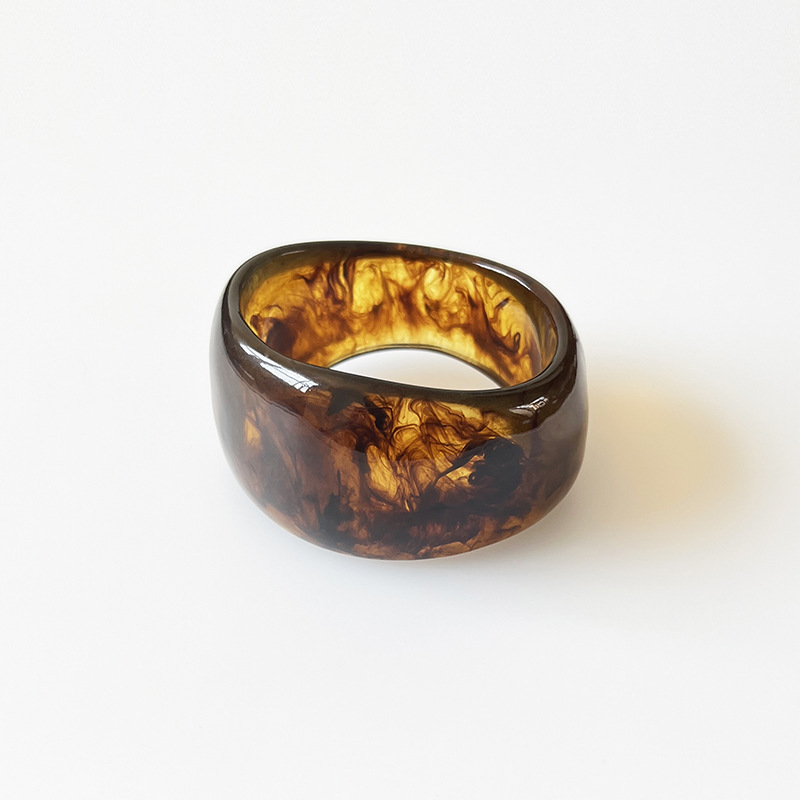 1 Piece Luxurious Series Retro Gradient Color Resin Women's Bangles 