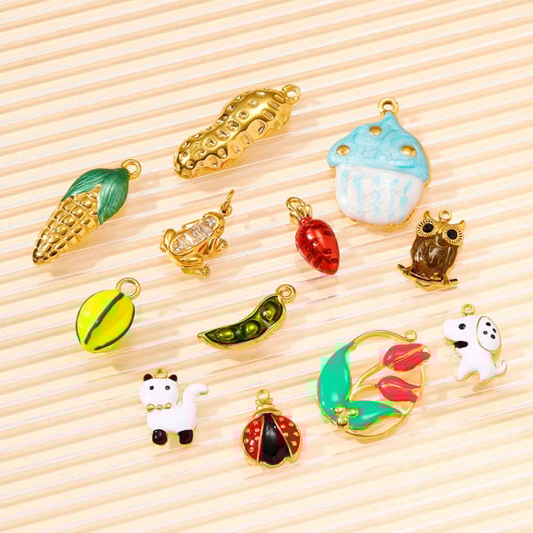 1 Piece Natural Food&Animal Stainless Steel Women's Pendants