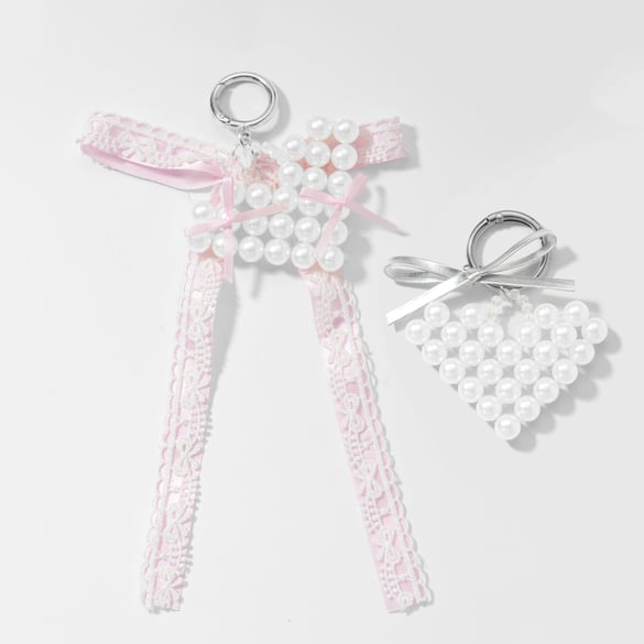 1 Piece Beaded Heart Bag Charm