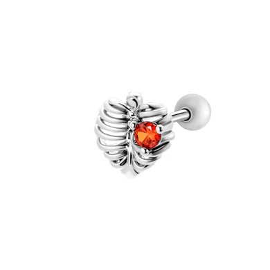 1 Piece Heart Copper Gold Color Zircon Piercing Earring h5 