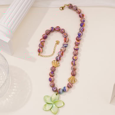 1 Piece Romantic Series Flower Natural Stones Women's Beaded Necklaces h5 Picture7