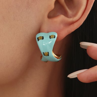 1 Pair Colorful Irregular Shape Stainless Steel Gold Color Women's Stud Earrings h5 Picture3