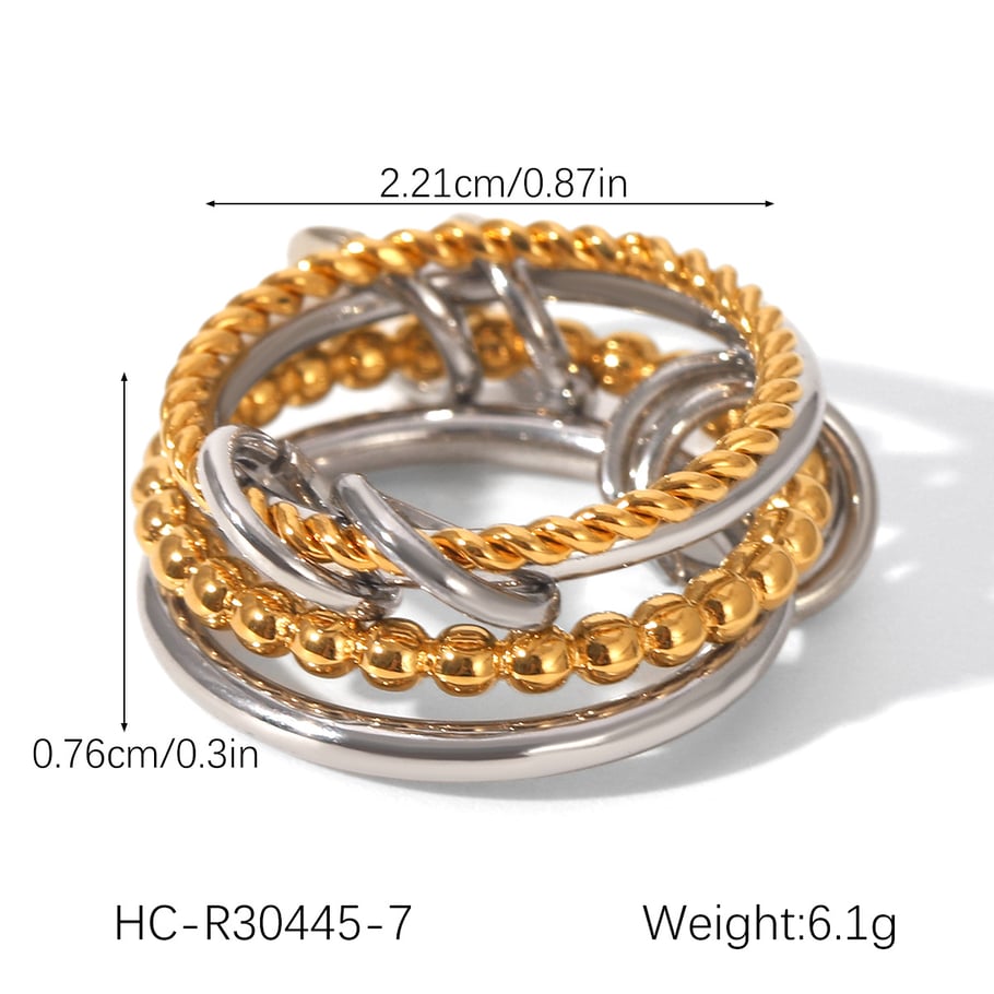 1 Pair Simple Series Daily Geometric Stainless Steel  Statement Rings Picture2