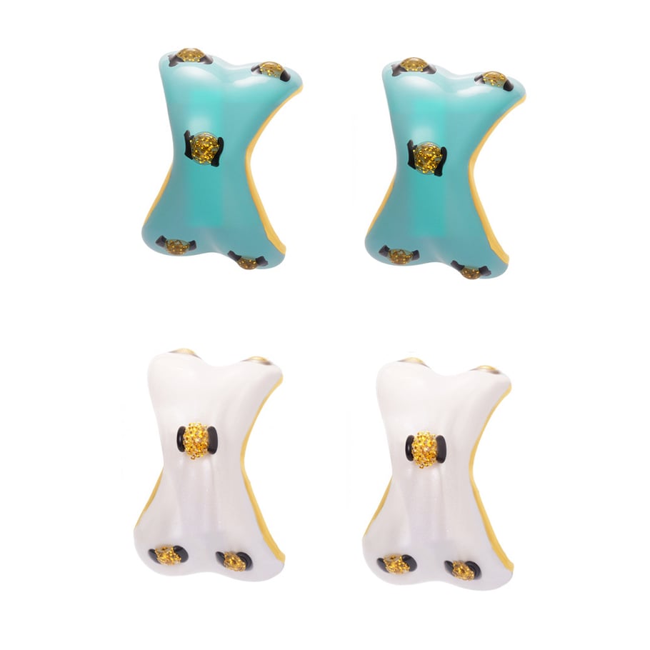 1 Pair Colorful Irregular Shape Stainless Steel Gold Color Women's Stud Earrings Picture8