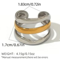 Gold and silver color/One size/1件戒指 Afbeelding3
