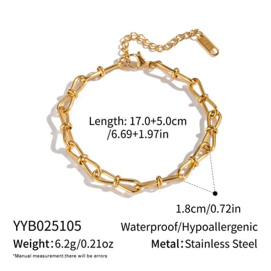 Set di collane in acciaio inossidabile color oro h5 