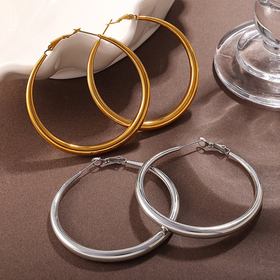 1 Pair Basic Hoop Earrings Picture2
