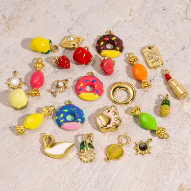 Three Dimensional Cute Fruit Series Stainless Steel DIY Pendant h5 Picture2