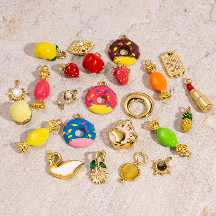 Three Dimensional Cute Fruit Series Stainless Steel DIY Pendant Picture2