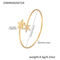 Z469-Bracciale con doppia stella marina in zircone dorato 