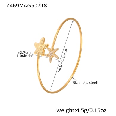 Braccialetti da donna in acciaio inossidabile color oro con zirconi, 1 pezzo, delicati insetti h5 