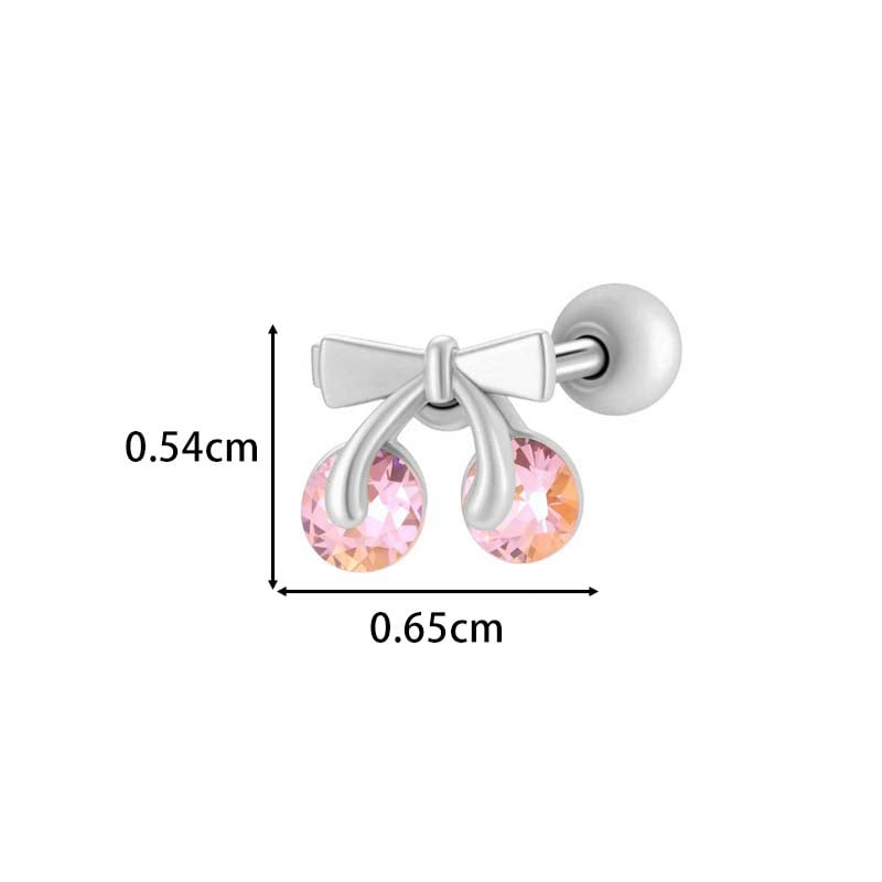 1 stuk hart koper goud kleur zirkoon piercing oorbel Afbeelding2