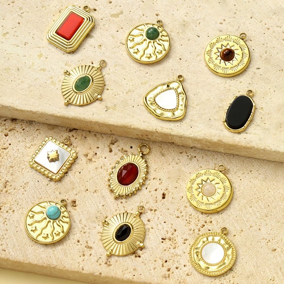 1 Piece Simple Circle Natural Stones Women's Pendants 2