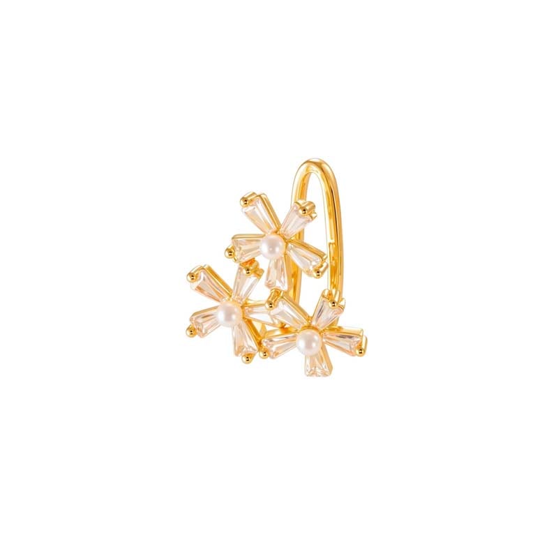 1 Piece Bow Knot Butterfly Copper Gold Color Zircon Clip-On Earring 