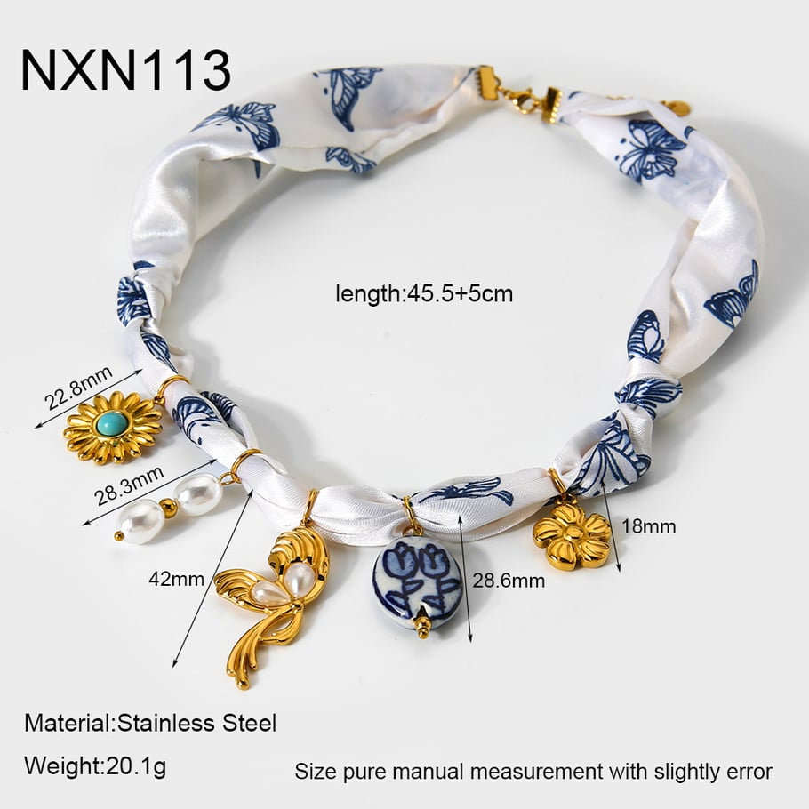 1 Piece Fabric Pendant Necklace