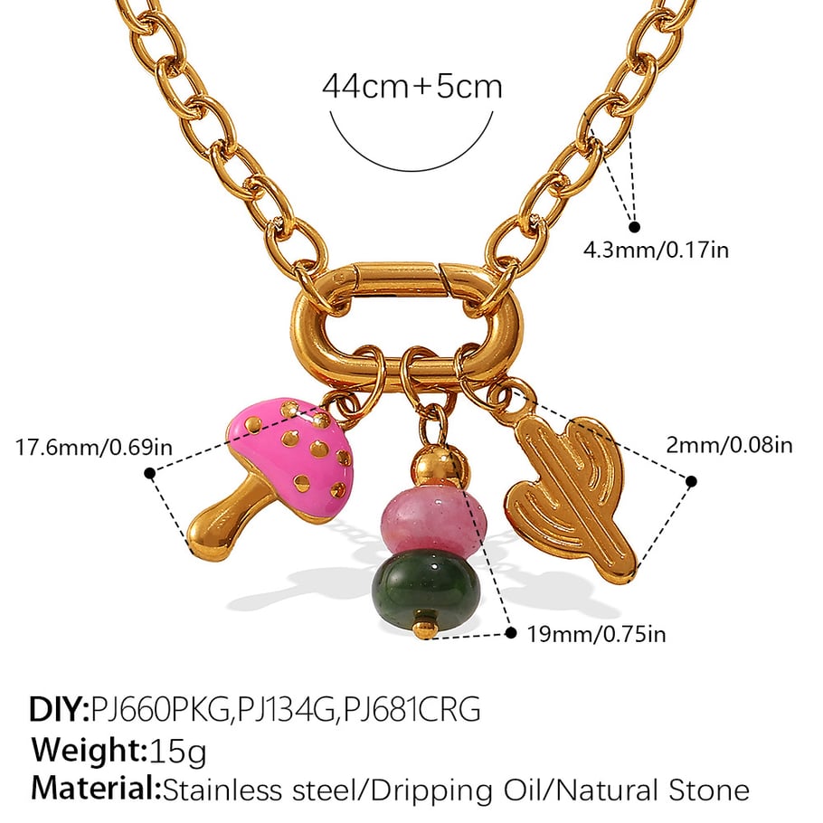 1 Piece Animal Stainless Steel  Gold Color DIY Pendant Necklace 