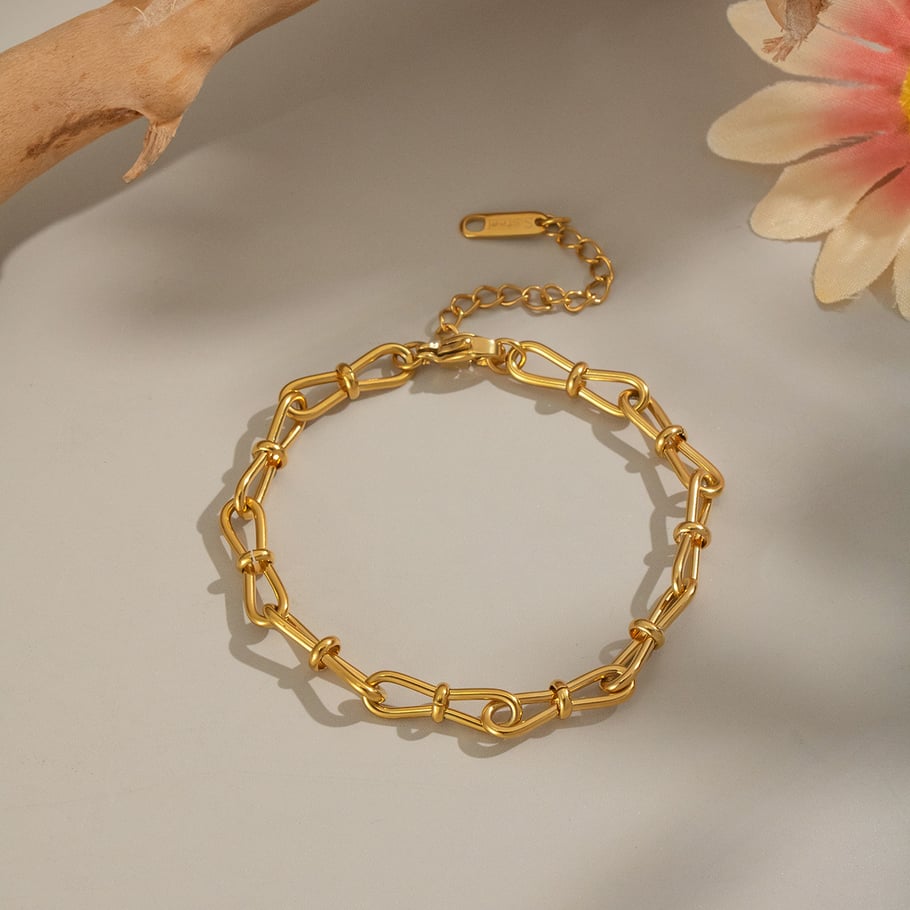 Set di collane in acciaio inossidabile color oro Immagine4
